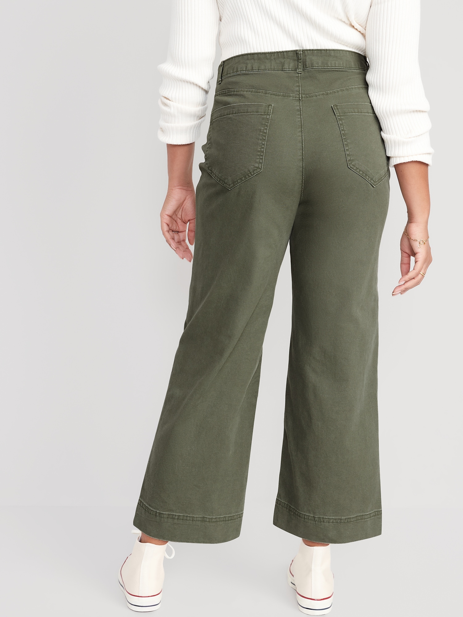 High-Waisted Cropped Wide-Leg Pants