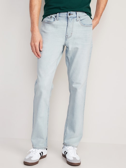 Image number 1 showing, Straight Built-In Flex Light-Wash Jeans