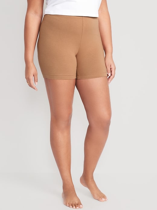 Image number 5 showing, High-Waisted Jersey Biker Shorts -- 6-inch inseam