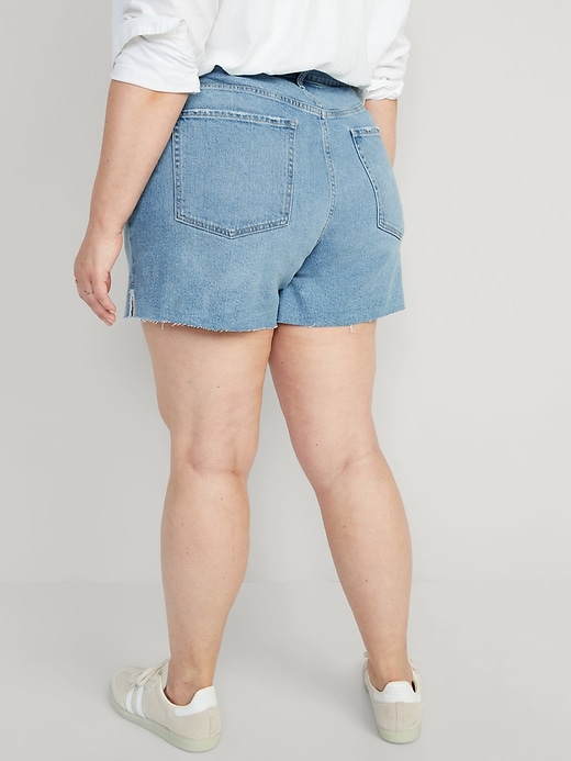Image number 8 showing, Curvy High-Waisted Button-Fly OG Jean Shorts -- 5-inch inseam