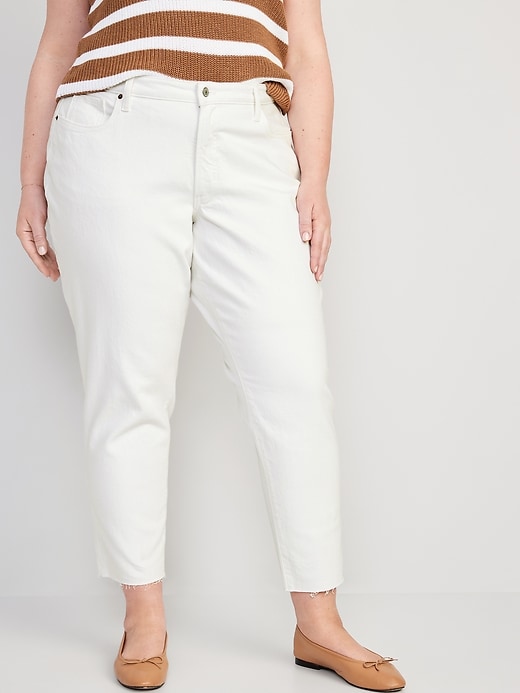 Image number 7 showing, High-Waisted OG Straight White-Wash Cut-Off Ankle Jeans