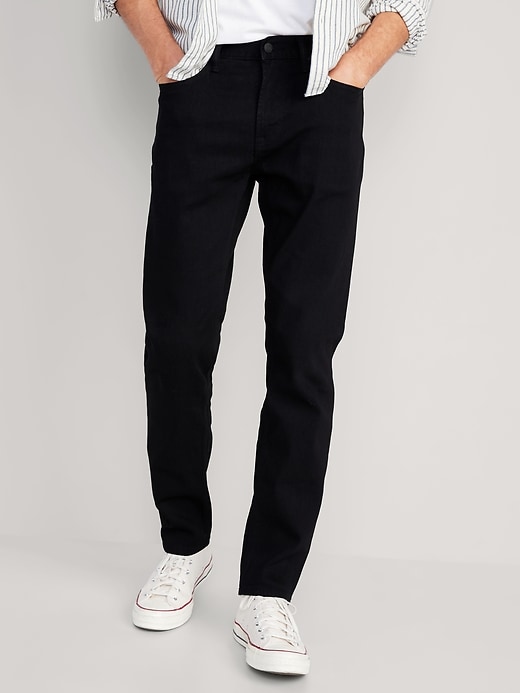Image number 1 showing, Relaxed Slim Taper Built-In Flex Black Jeans