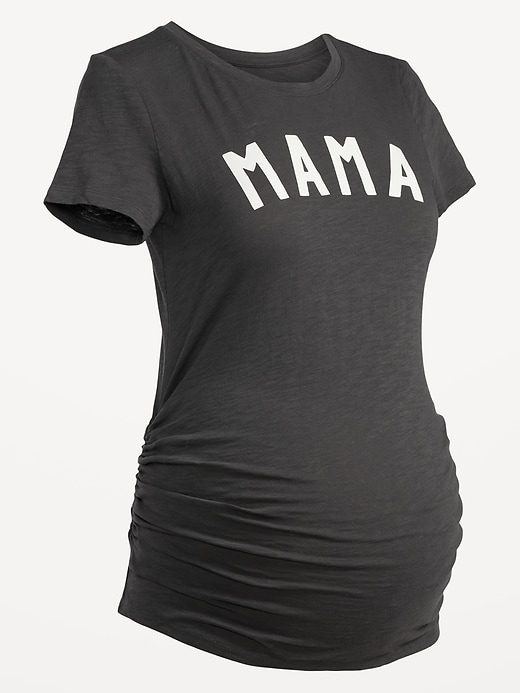 View large product image 2 of 2. Maternity Graphic Side-Shirred T-Shirt