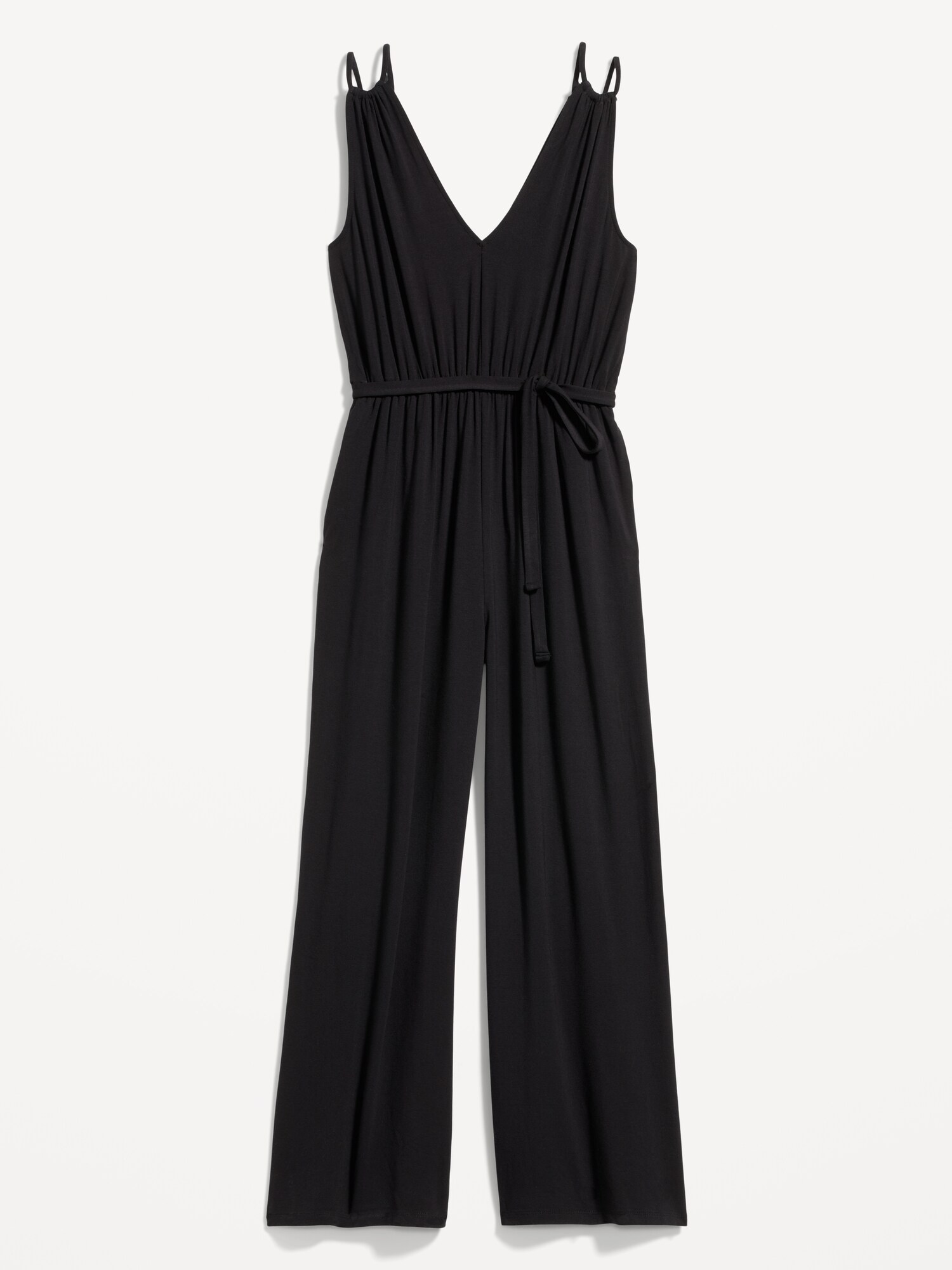Sleeveless Double-Strap Ankle-Length Jumpsuit