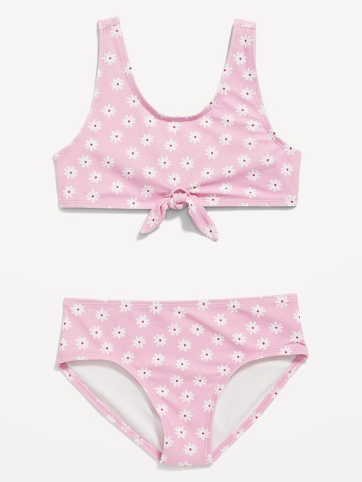 Children Swimsuits - Girls Two Piece Bathing Suit-Tie Front - VF-Sport