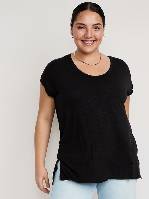 Image number 5 showing, Luxe Voop-Neck Tunic T-Shirt