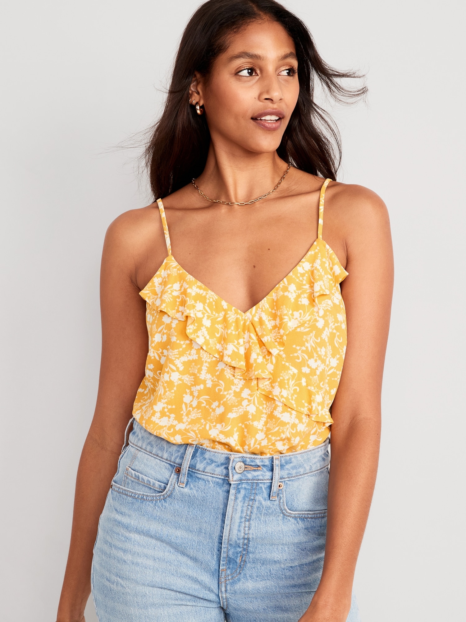 Textured Ruffled Wrap-Effect Cami Top | Old Navy