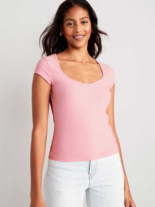 Image number 1 showing, Sweetheart Rib-Knit T-Shirt