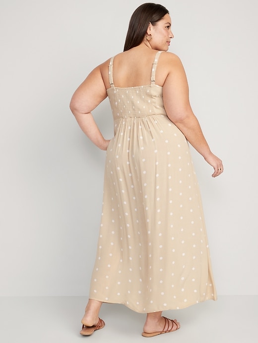 Image number 8 showing, Polka-Dot Smocked Maxi Slip Dress