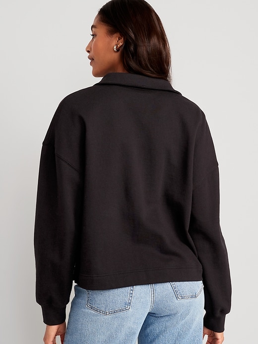 Image number 2 showing, Slouchy Polo Pullover Sweatshirt