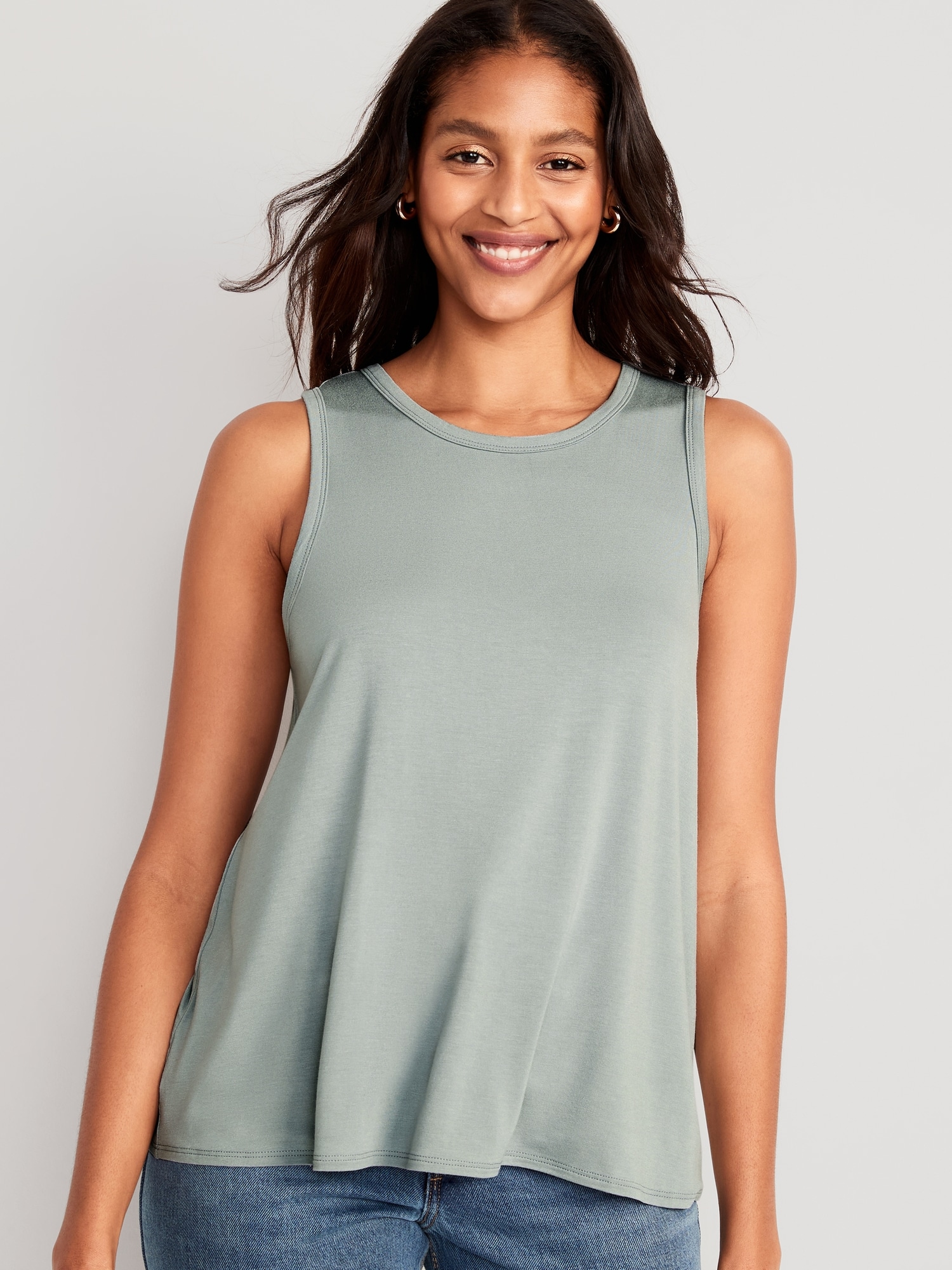 Old Navy Luxe Swing Tank Top for Women silver - 790940032