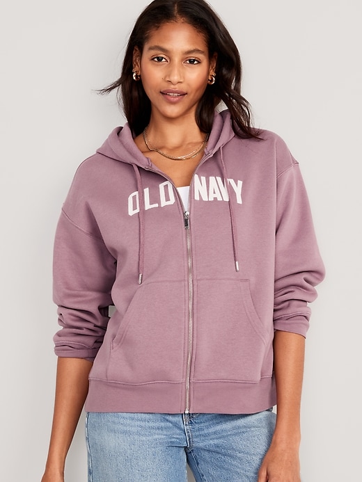 Image number 1 showing, Slouchy Logo Graphic Zip Hoodie