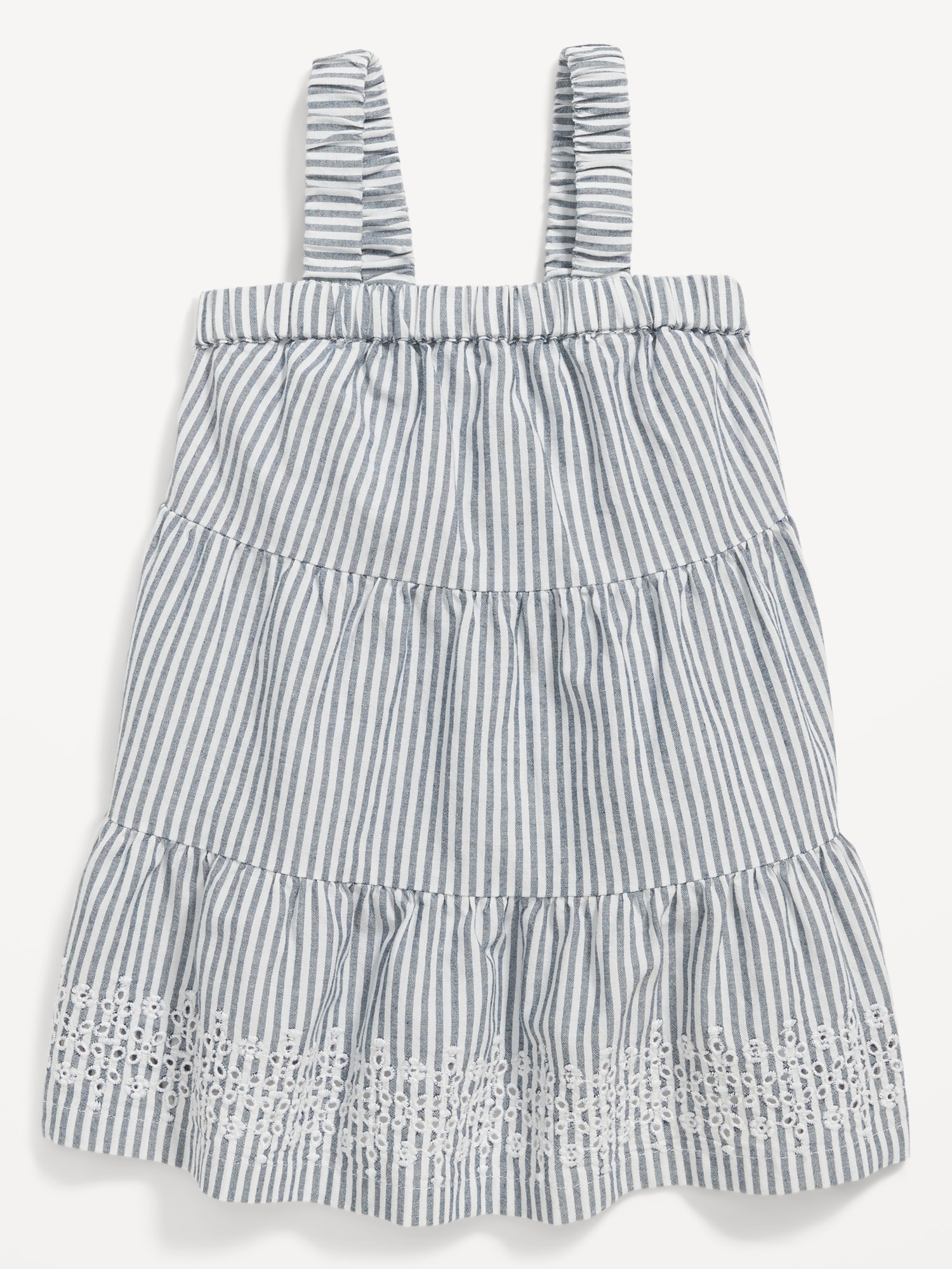 Sleeveless Striped Tiered Poplin Swing Dress for Baby