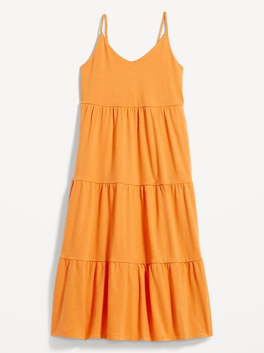 Image number 4 showing, Tie-Back Tiered Midi Cami Swing Dress