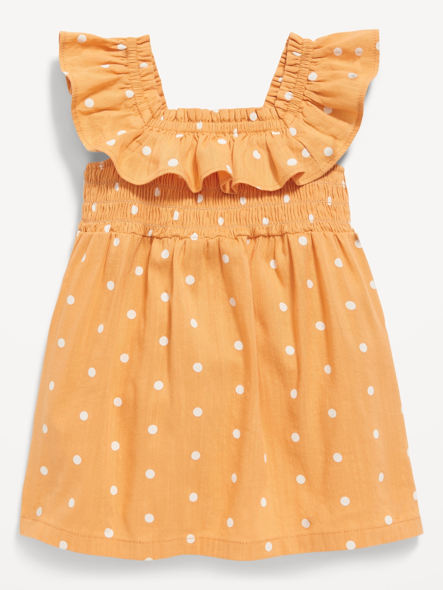 Old Navy Printed Flutter-Sleeve Smocked Dress for Baby yellow. 1