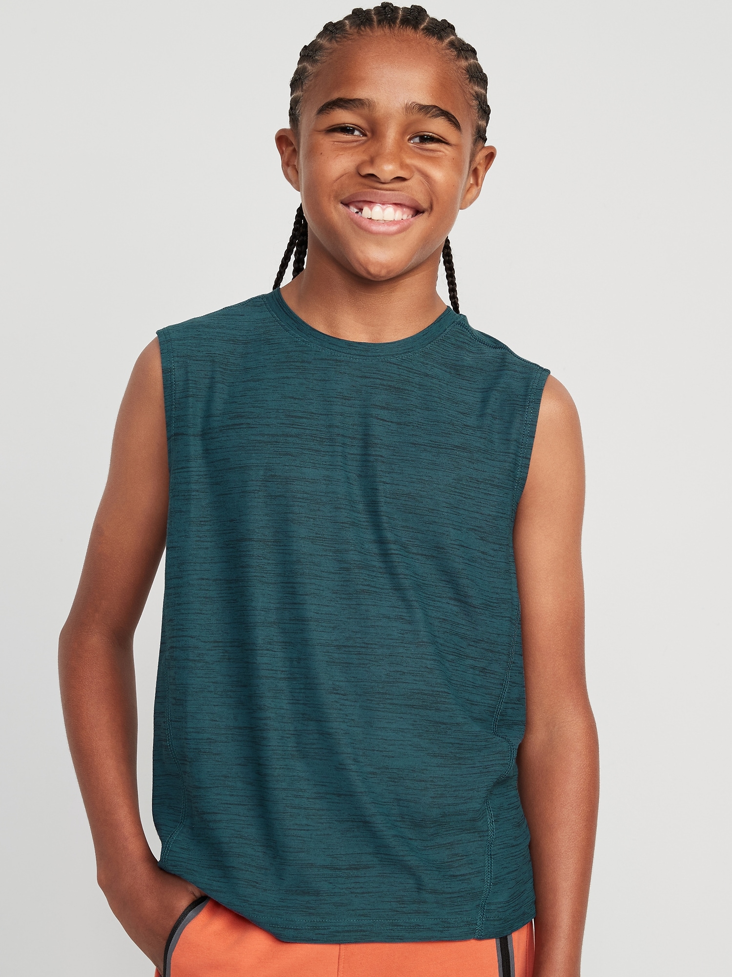 Old Navy Breathe ON Performance Tank Top for Boys blue. 1