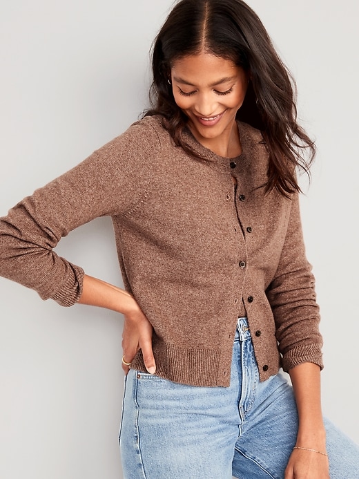 Image number 1 showing, Cropped Cozy-Knit Cardigan