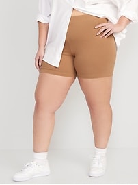 View large product image 7 of 8. High Waisted Jersey Biker Shorts for Women -- 6-inch inseam