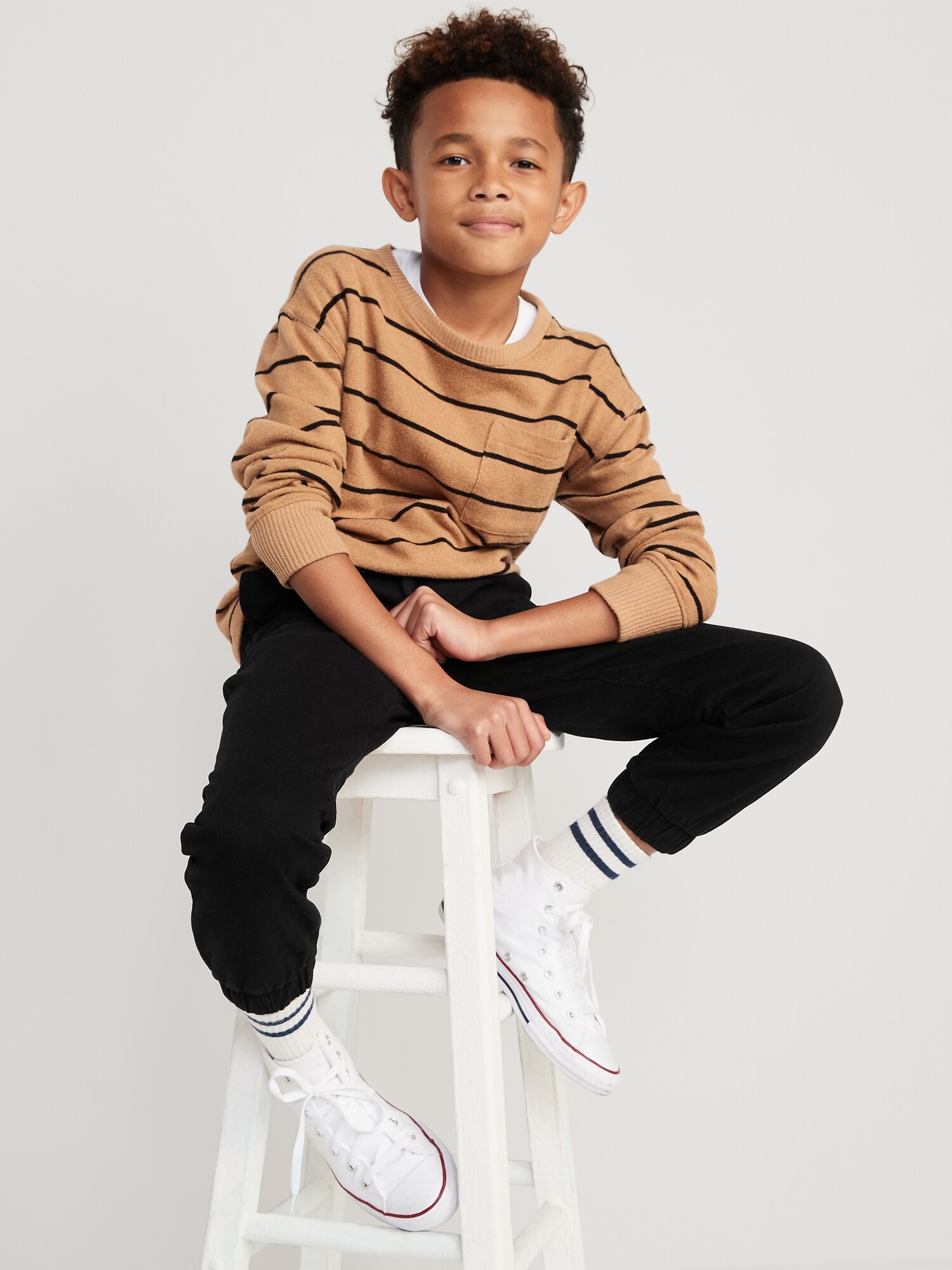 Брюки Old Navy Built-In Flex Twill Jogger Pants для мальчиков, цвет: Чёрный — фото 2