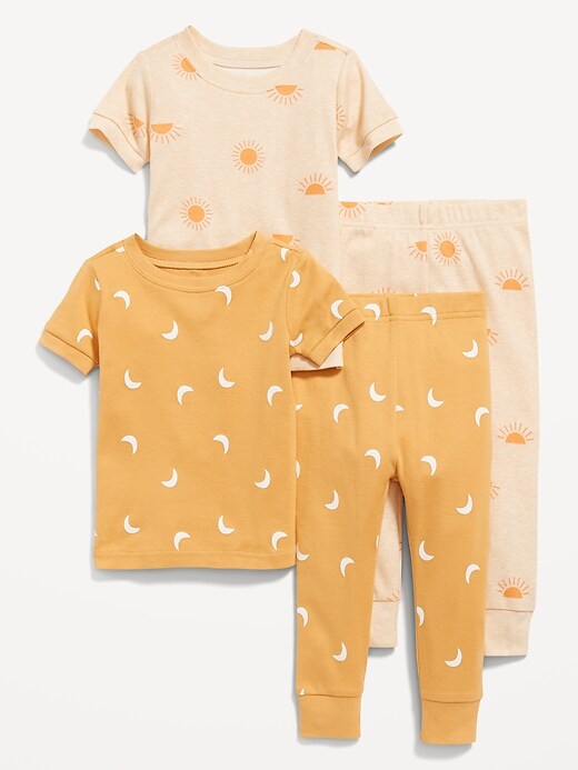 View large product image 1 of 1. Unisex 4-Piece Printed Snug-Fit Pajama Set for Toddler & Baby