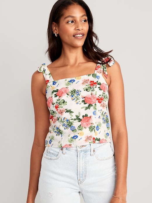 Matching Tie-Shoulder Cropped Dobby Corset Cami Top for Women | Old Navy