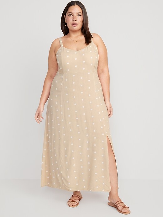Image number 7 showing, Polka-Dot Smocked Maxi Slip Dress