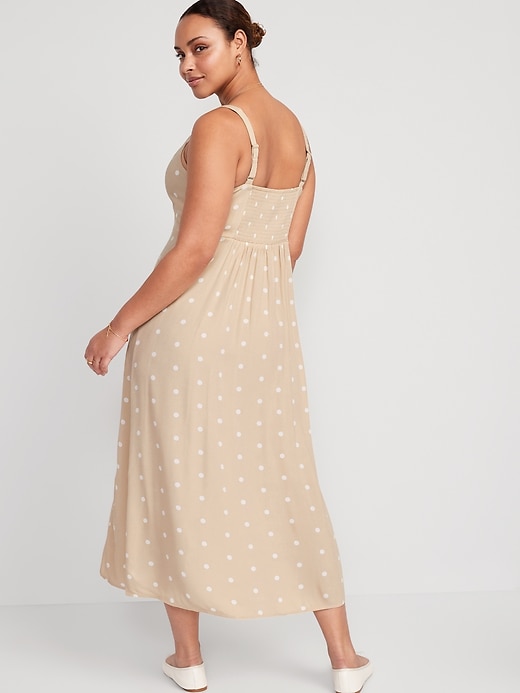 Image number 6 showing, Polka-Dot Smocked Maxi Slip Dress