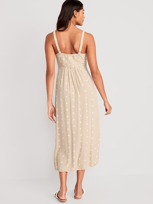 Image number 2 showing, Polka-Dot Smocked Maxi Slip Dress