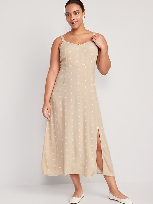 Image number 5 showing, Polka-Dot Smocked Maxi Slip Dress