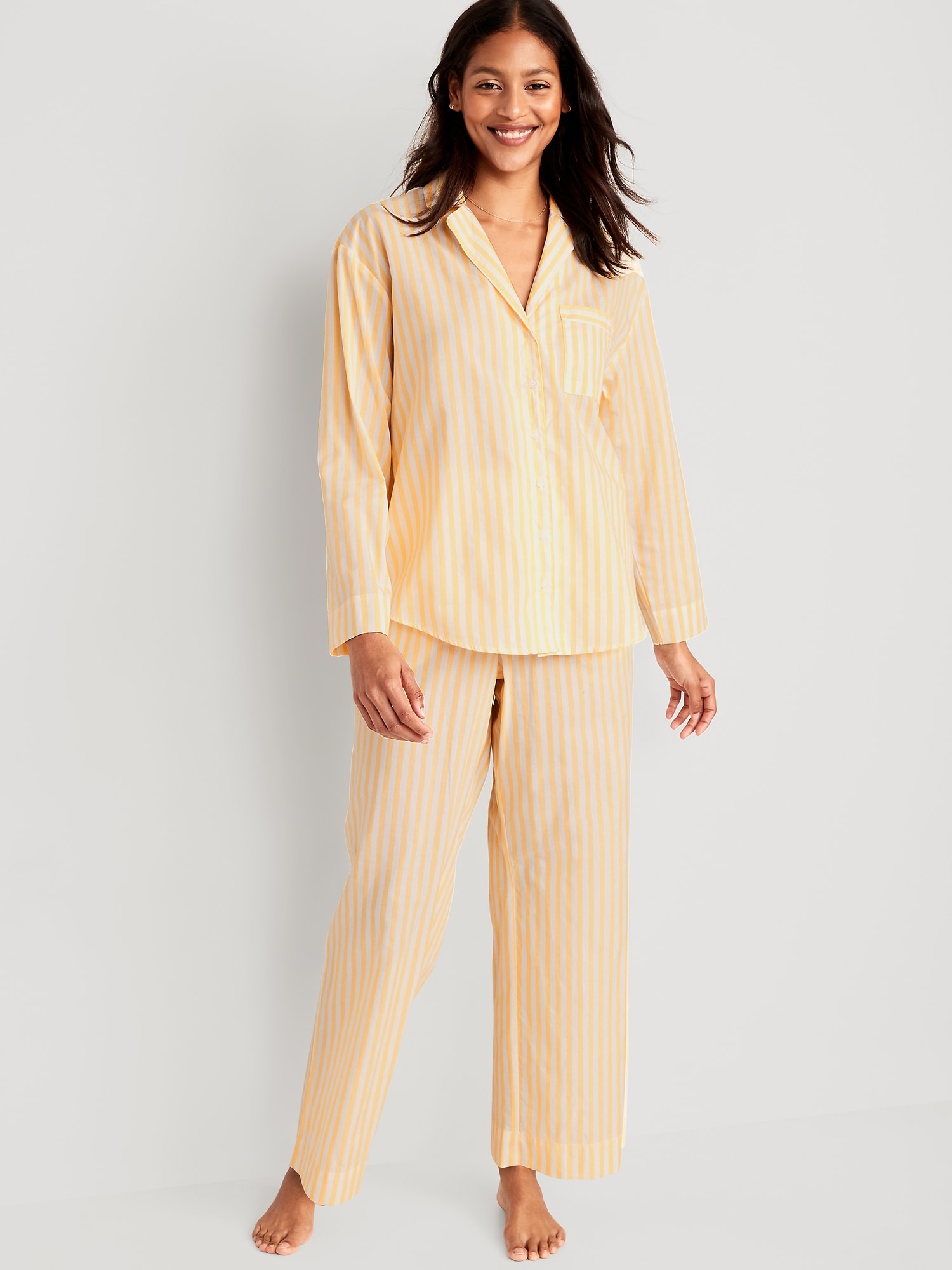 Old Navy Matching Printed Pajama Set for Women yellow. 1