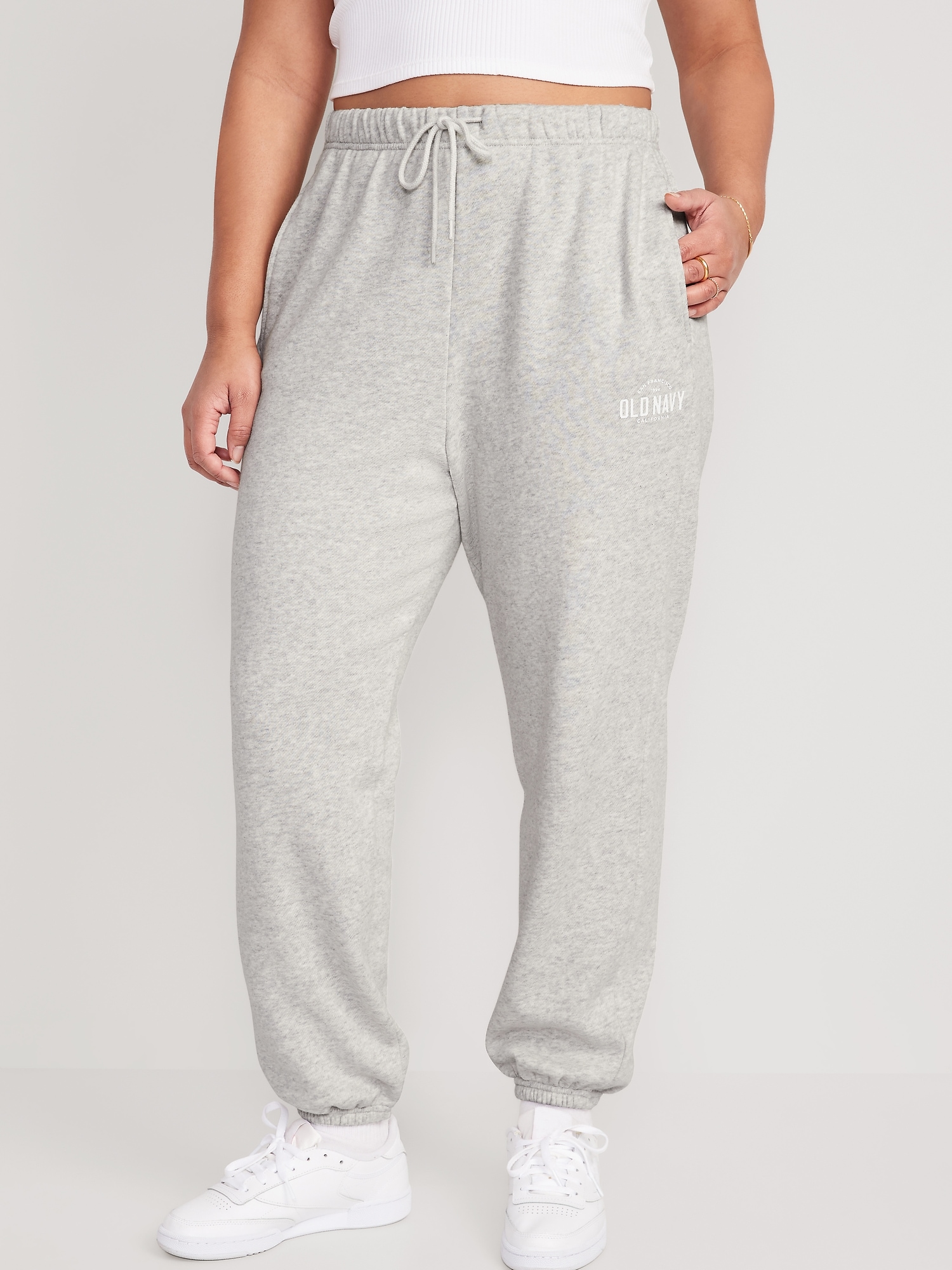 Extra High-Waisted Logo-Graphic Ankle Jogger Sweatpants for Women | Old ...