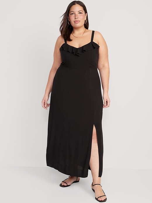 Image number 7 showing, Fit & Flare Ruffle-Trimmed Maxi Cami Dress