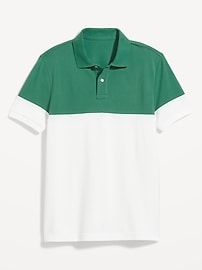 View large product image 4 of 4. Color-Block Classic Fit Pique Polo for Men