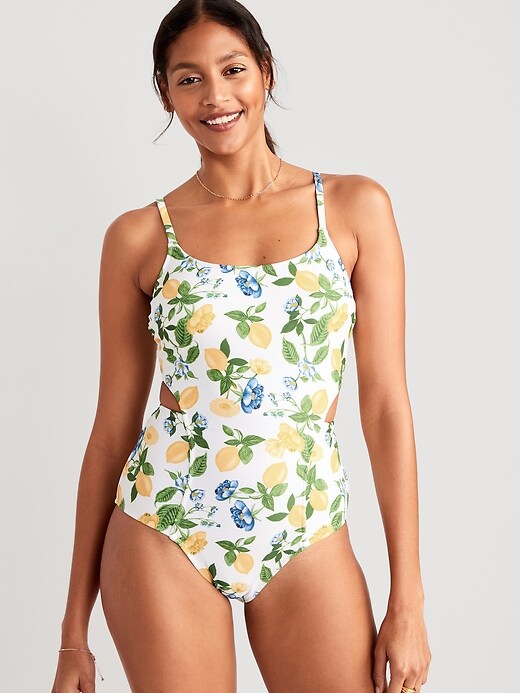 Cutout One-Piece Swimsuit | Old Navy