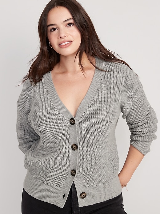 Image number 5 showing, Lightweight Shaker-Stitch Cardigan Sweater