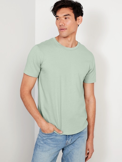 View large product image 1 of 3. Soft-Washed Curved-Hem T-Shirt