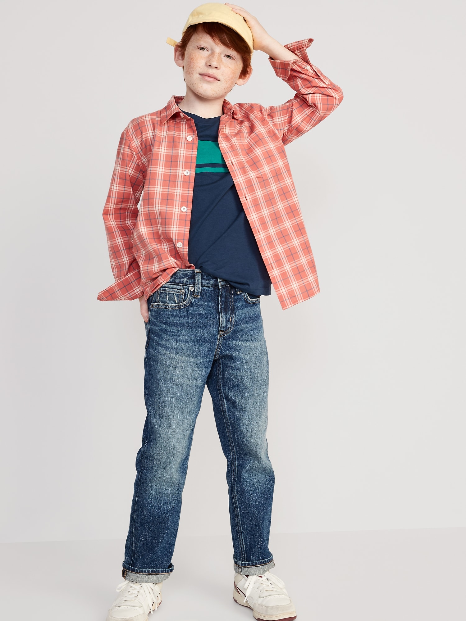 Built-In Flex Straight Light-Wash Jeans For Boys