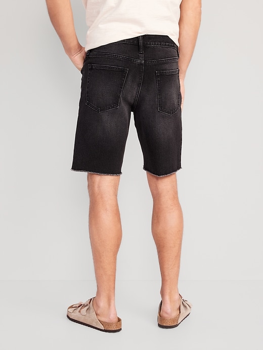 View large product image 2 of 3. Slim Built-In Flex Black Cut-Off Jean Shorts -- 9.5-inch inseam