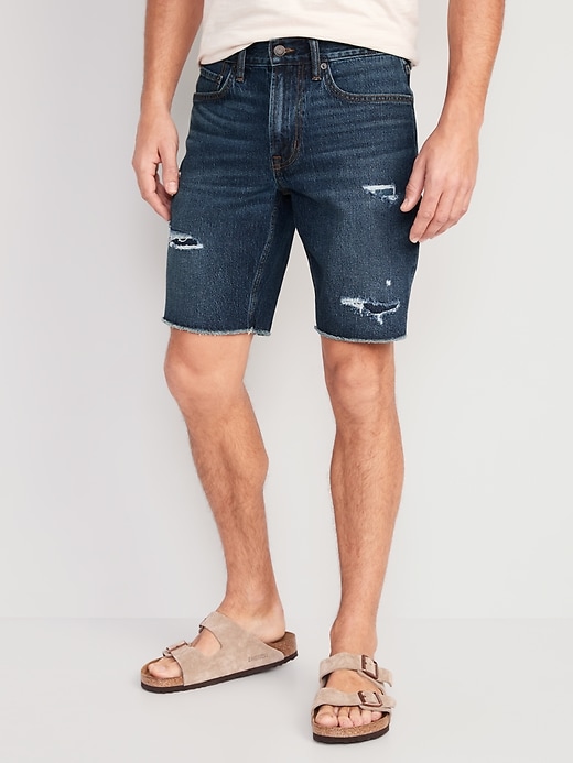View large product image 1 of 3. Slim Built-In Flex Cut-Off Jean Shorts -- 9.5-inch inseam
