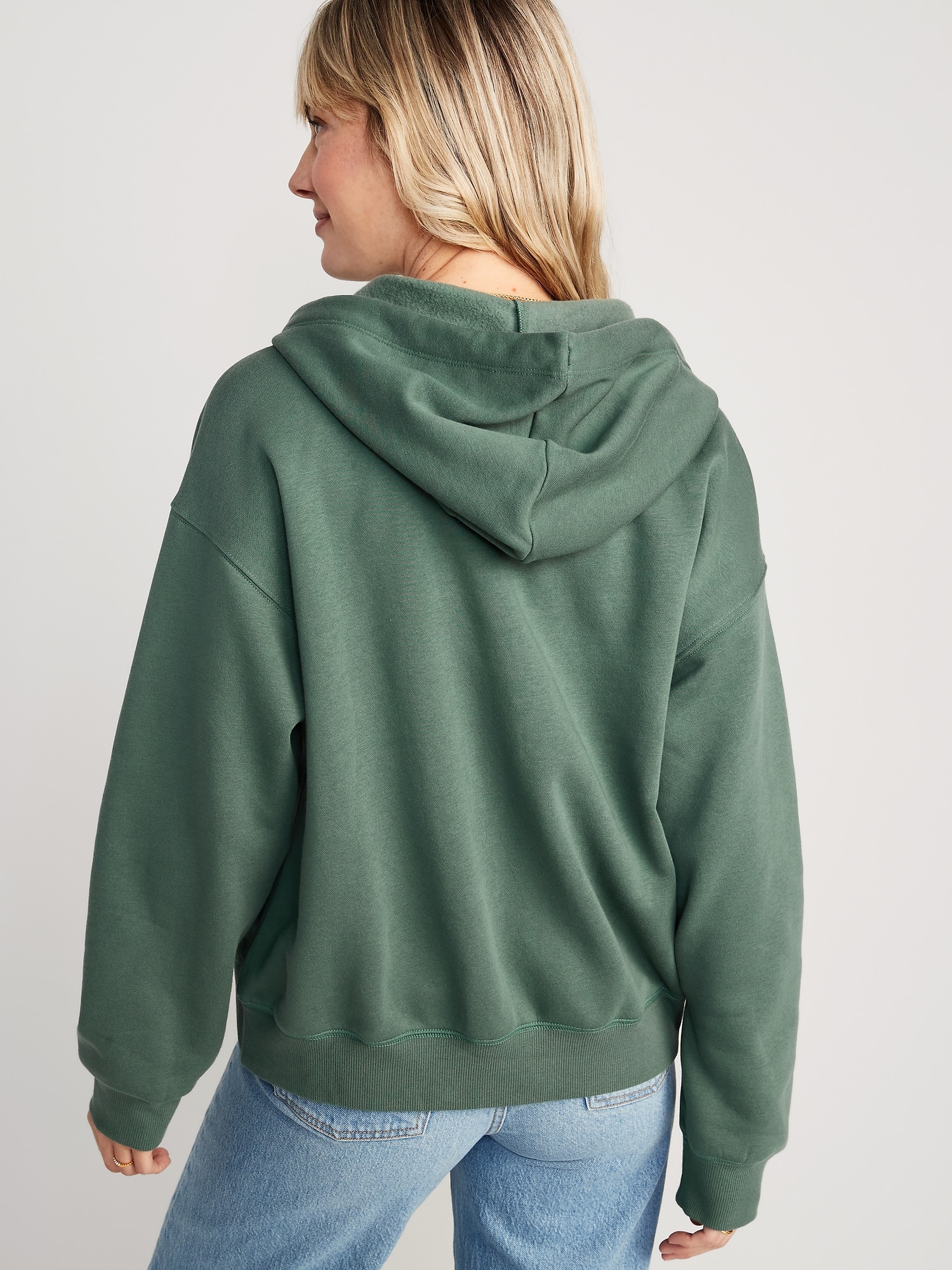 Slouchy Logo Graphic Full-Zip Hoodie for Women | Old Navy