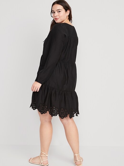 Tiered Lace-Up Mini Swing Dress | Old Navy Tiered Lace-Up Mini Swing Dress | Old Navy