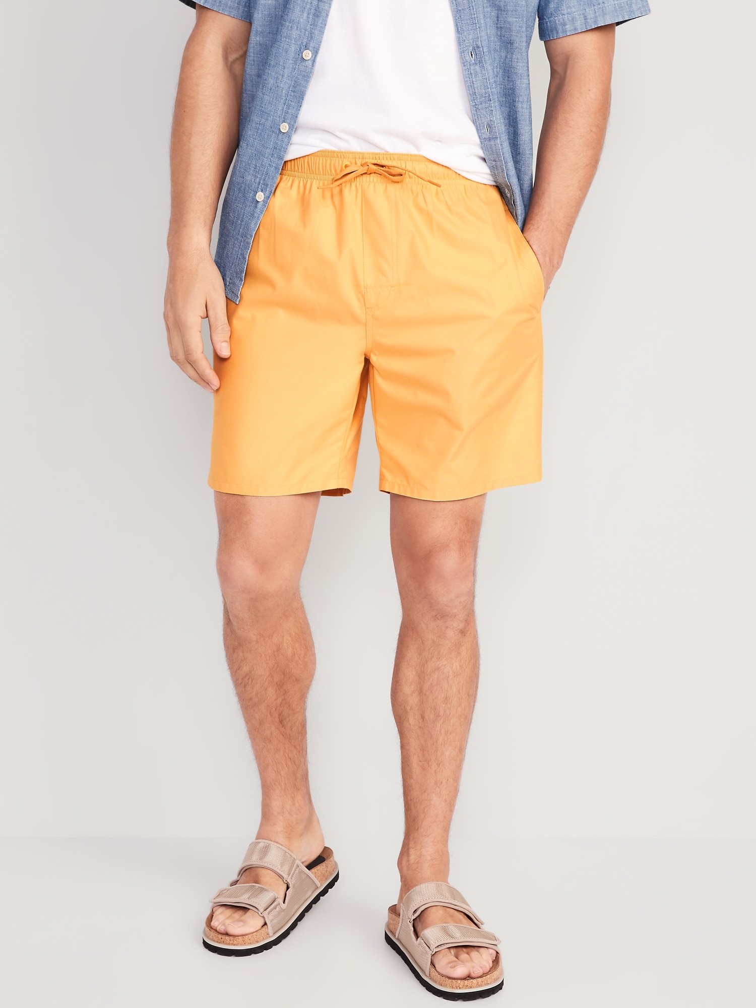 Old Navy Solid Swim Trunks -- 7-inch inseam yellow. 1