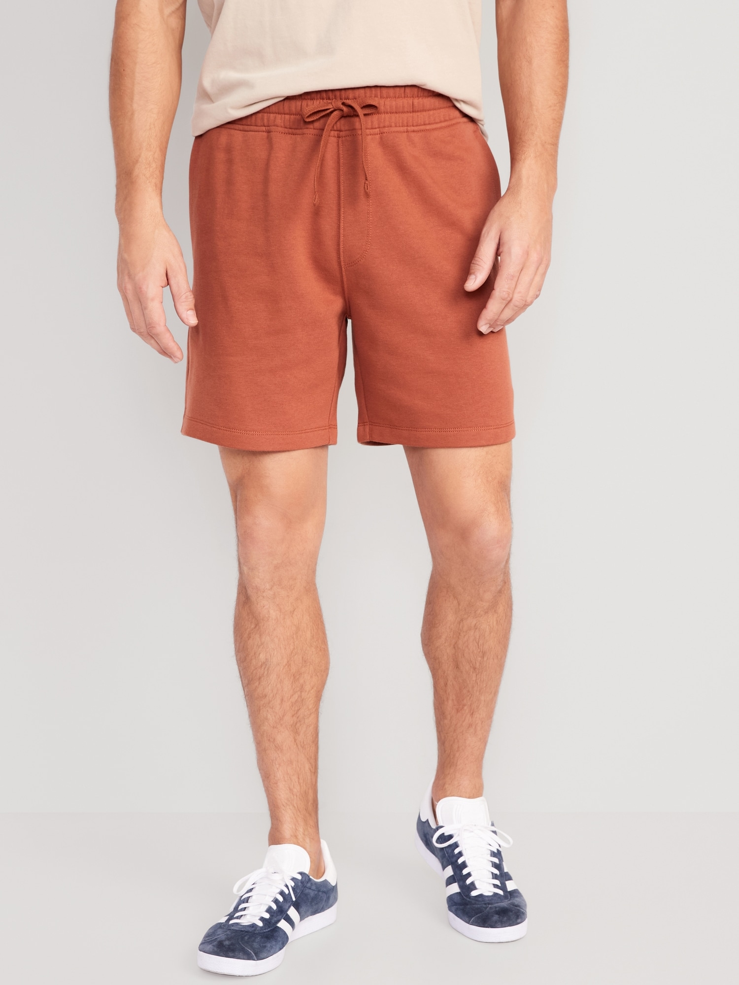 Old Navy Garment-Washed Fleece Sweat Shorts for Men -- 7-inch inseam orange. 1