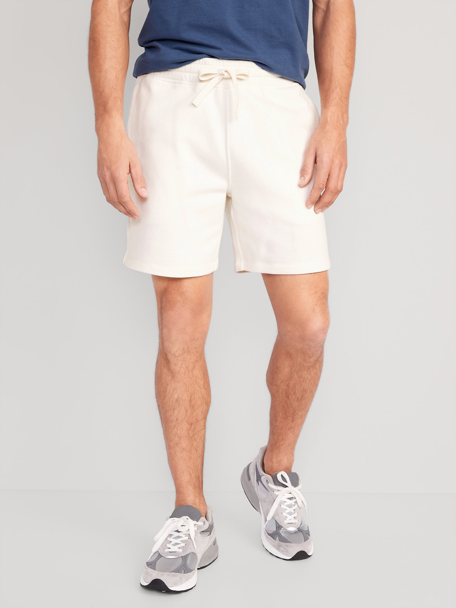 Old Navy Garment-Washed Fleece Sweat Shorts for Men -- 7-inch inseam white. 1
