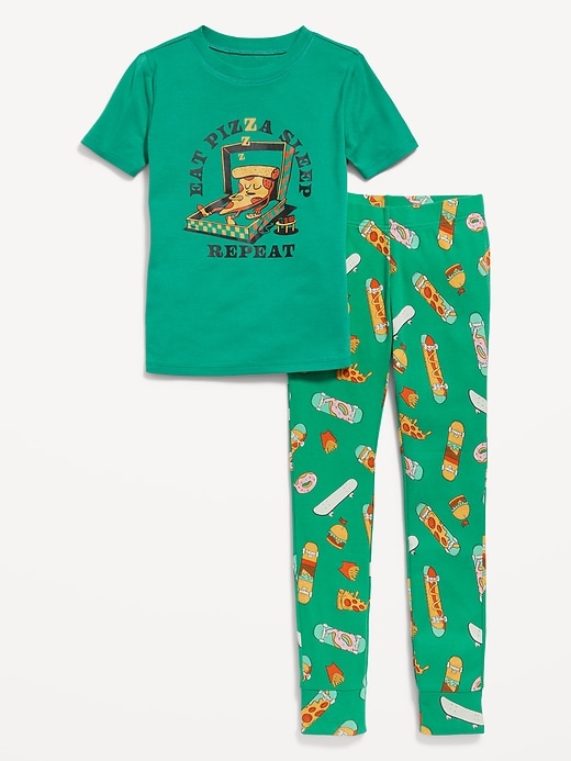 Gender-Neutral Short-Sleeve Printed Snug-Fit Pajama Set for Kids | Old Navy