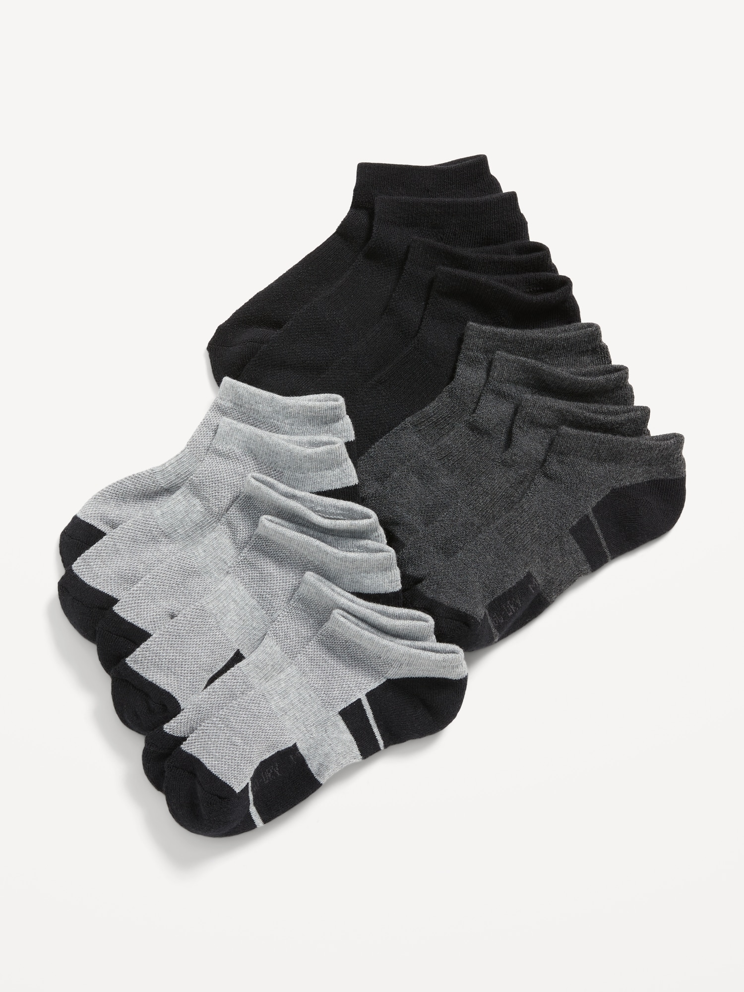 Old Navy Go-Dry Ankle Socks 7-Pack for Boys gray. 1