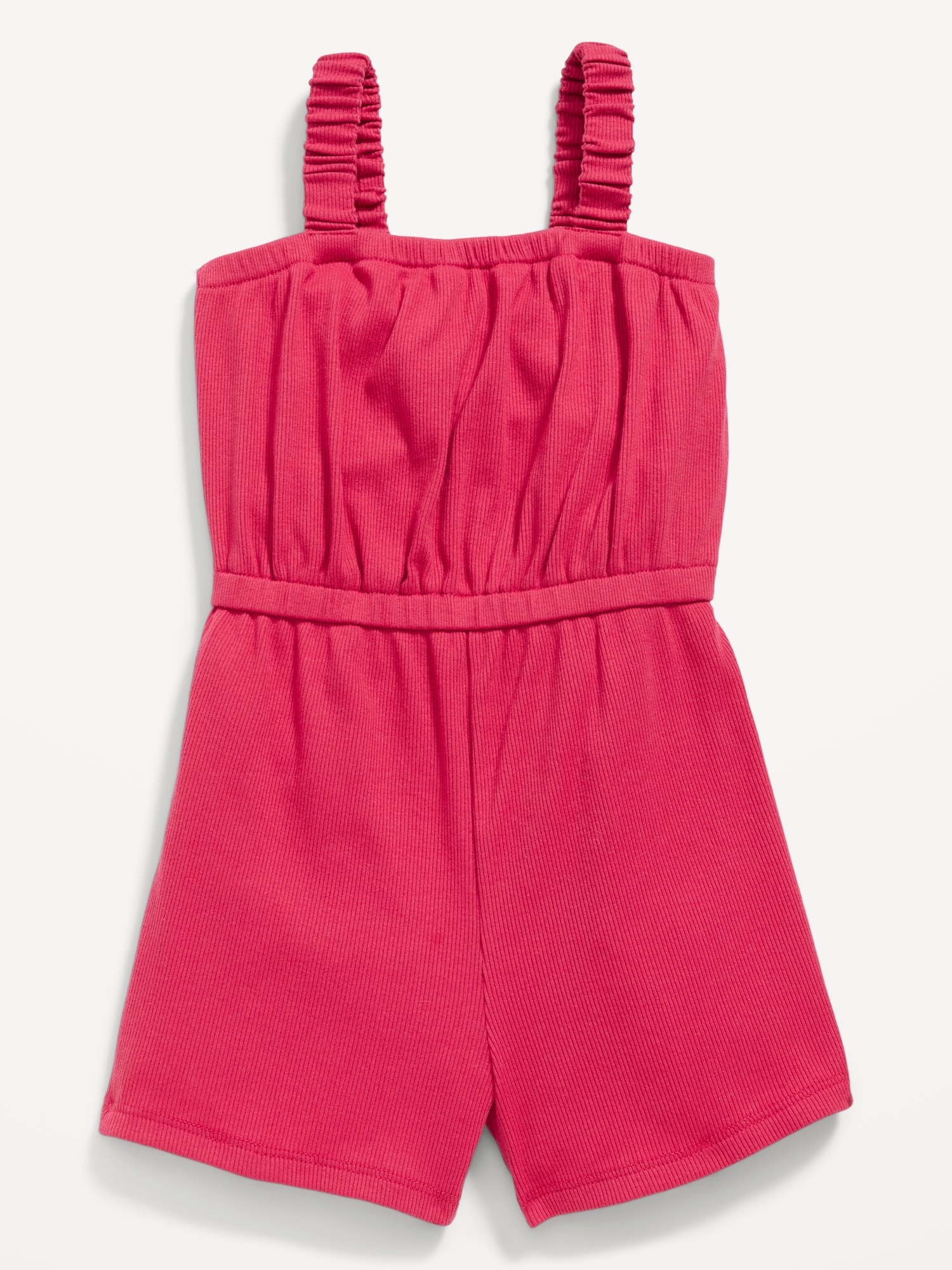 Old Navy Sleeveless Rib-Knit Romper for Toddler Girls red. 1