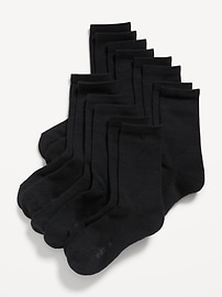Image number 1 showing, Gender-Neutral Solid Crew Socks 7-Pack for Kids