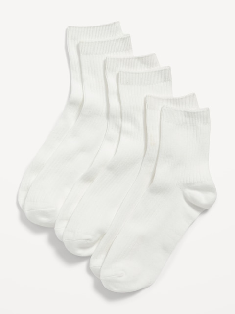 Quarter Crew Socks 3-Pack for Women - Bright White