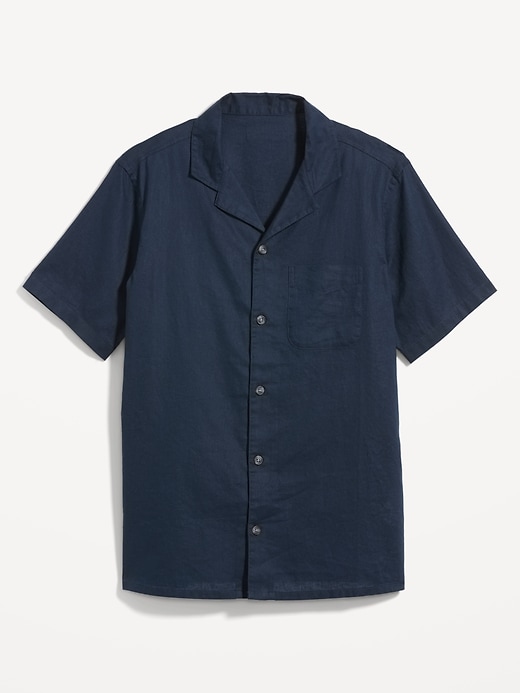 Image number 4 showing, Short-Sleeve Linen-Blend Camp Shirt